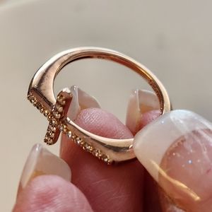 Rose gold filled cross ring